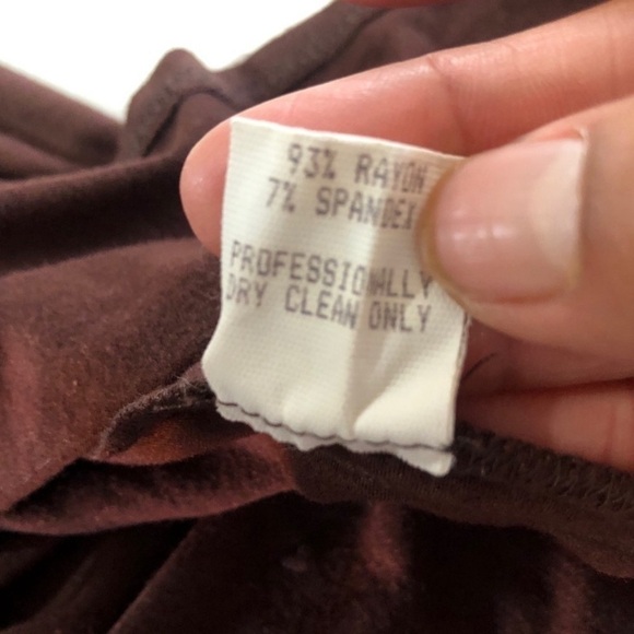 Mica brown & blue dressV- neck knee length S:S - Picture 12 of 12